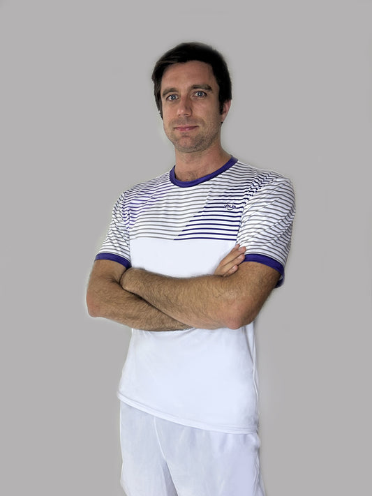 Camiseta Estampada Lineal Morado