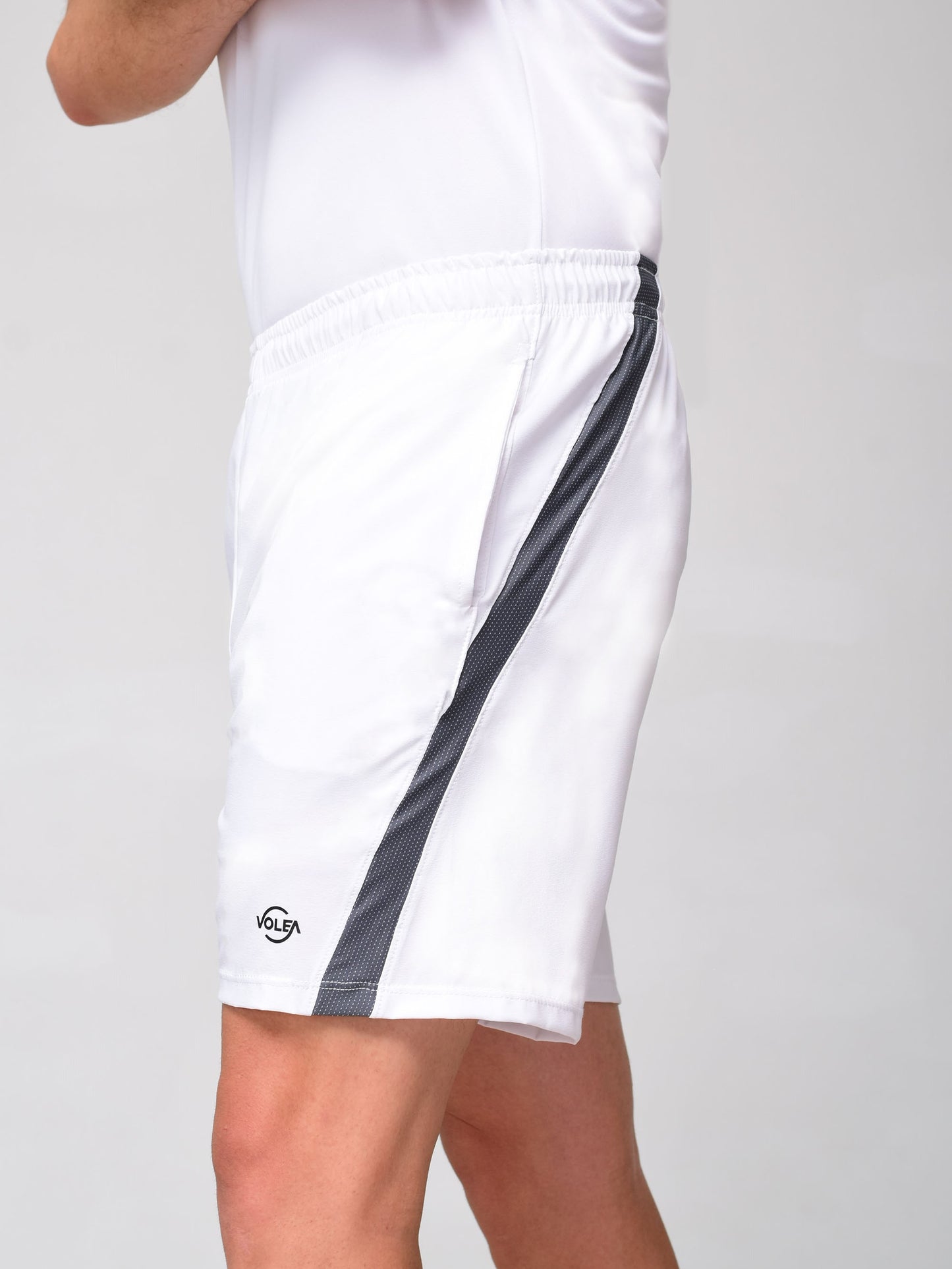 Pantaloneta Blanca Malla Gris