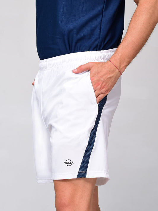 Pantaloneta Blanca Malla Navy